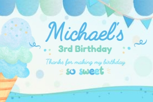 Ice Cream Gable Box Label (blue, green, turquoise) - www.printerfairy.com design preview