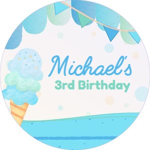 Ice Cream Topper (blue, green, turquoise) - www.printerfairy.com design preview