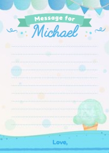 Ice Cream Time Capsule (blue, green, turquoise) - www.printerfairy.com design preview