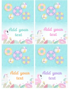 Pool Party Pastels Food Tents (pink, purple, green) - www.printerfairy.com design preview