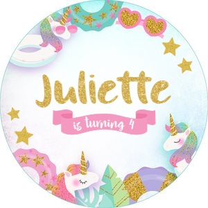 Pool Party Unicorn Topper (pink, purple) - www.printerfairy.com design preview