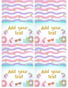 Pool Party Unicorn Food Tents (pink, purple) - www.printerfairy.com design preview