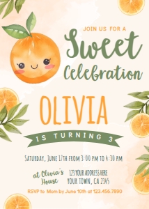 Orange Invitation (Orange) - www.printerfairy.com design preview