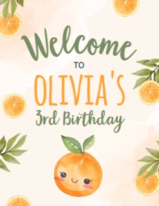 Orange Welcome Sign (Orange) - www.printerfairy.com design preview
