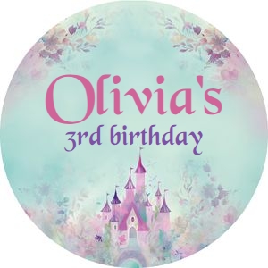 Princess Castle Topper (purple-floral) - www.printerfairy.com design preview