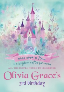 Princess Castle Drink Pouch Label (purple-floral) - www.printerfairy.com design preview