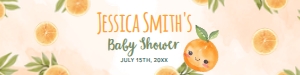 Orange Baby Shower Water Bottle Labels - www.printerfairy.com design preview