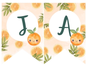 Orange Baby Shower Banner - www.printerfairy.com design preview