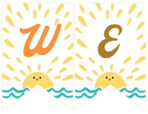 Here comes the sun Baby Shower Banner (yellow) - www.printerfairy.com: Here Comes The Sun Baby Shower Banner (yellow) - www.printerfairy.com