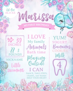 Under The Sea_Board (glitter-purple-pink) - www.printerfairy.com design preview