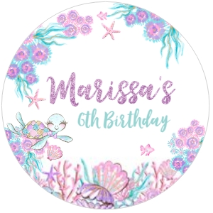 Under The Sea_Toppers (glitter-purple-white) - www.printerfairy.com design preview