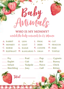 Strawberry Baby Shower Activities Pack Card2 (red) - www.printerfairy.com: Strawberry Baby Shower Activities Pack (red) - www.printerfairy.com