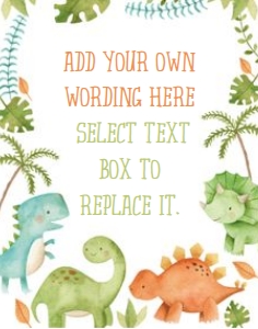 Dinosaur Sign (orange, green, blue white, 11x14) - www.printerfairy.com: Dinosaur Sign (orange, green, blue white) - www.printerfairy.com