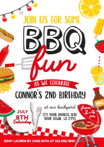 Backyard BBQ Birthday Invitation - www.printerfairy.com: Backyard BBQ Birthday Invitation - www.printerfairy.com