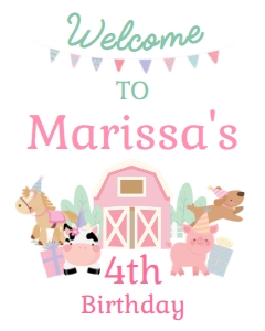 Farm Welcome Sign 16x20 (white, pink) - www.printerfairy.com: Farm Welcome Sign (white, pink) - www.printerfairy.com