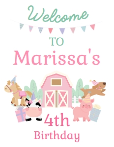 Farm Welcome Sign 8.5x11 (white, pink) - www.printerfairy.com: Farm Welcome Sign (white, pink) - www.printerfairy.com