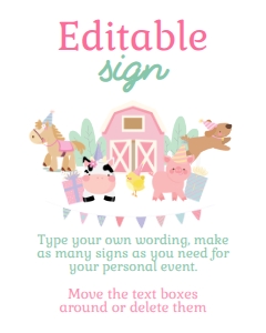 Farm Editable Sign 16x20 (pink) - www.printerfairy.com: Farm Editable Sign (pink) - www.printerfairy.com