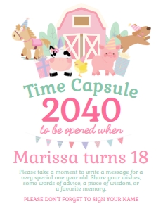 Farm Time Capsule Sign (white, pink) - www.printerfairy.com: Farm Time Capsule (white, pink) - www.printerfairy.com