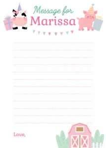 Farm Time Capsule Card (white, pink) - www.printerfairy.com: Farm Time Capsule (white, pink) - www.printerfairy.com