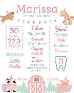 Farm Board (white, pink) - www.printerfairy.com: Farm Board (white, pink) - www.printerfairy.com