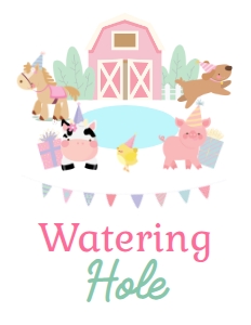 Farm Activities Pack - Watering Hole 8.5x11 (white, pink) - www.printerfairy.com: Farm Activities Pack Sign1 8.5x11 (white, pink) - www.printerfairy.com