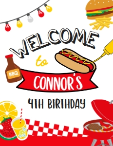 Backyard BBQ Welcome Sign (8.5x11) - www.printerfairy.com: Backyard BBQ Welcome Sign - www.printerfairy.com