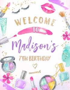 Spa Welcome Sign (pink, purple) - www.printerfairy.com design preview