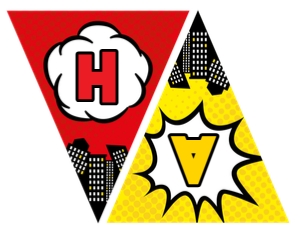 Superhero Happy Birthday Banner (11x8.5) - www.printerfairy.com: Superhero Happy Birthday Banner - www.printerfairy.com