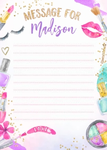Spa Time Capsule Card (pink, purple) - www.printerfairy.com design preview