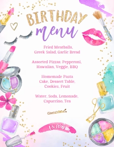 Spa Menu (pink, purple) - www.printerfairy.com design preview
