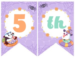 Pool Party Halloween Banner AGE (purple, orange) - www.printerfairy.com: Halloween Pool Party Birthday Banner (purple, orange) - www.printerfairy.com