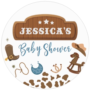 Cowboy Baby Shower Toppers (2x2) - www.printerfairy.com design preview