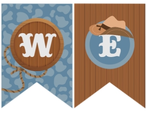 Cowboy Baby Shower Banner (11x8.5) - www.printerfairy.com design preview