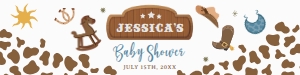 Cowboy Baby Shower Water Bottle Label (8x2) - www.printerfairy.com design preview