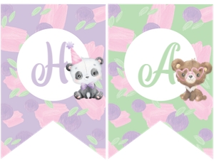 Bear Adoption Happy Birthday Banner - www.printerfairy.com design preview