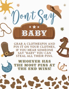 Rodeo Baby Shower Activities - www.printerfairy.com design preview