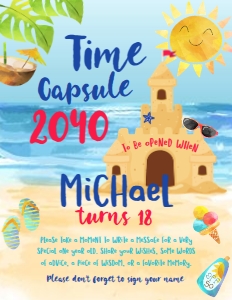 Sand Party Time Capsule (red, blue) - www.printerfairy.com design preview