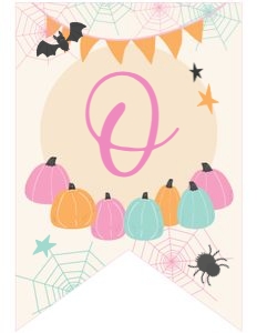 Halloween Ghoulish Gala Palooza Banner ONE (pink, orange, mint) - www.printerfairy.com design preview
