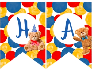 Bear Happy Birthday Banner - www.printerfairy.com design preview