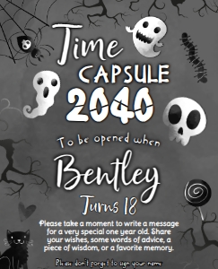 Black & White Halloween Time Capsule (black, white) - www.printerfairy.com design preview