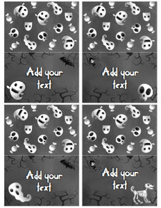 Black & White Halloween Food Tents (black, white) - www.printerfairy.com: Black & White Halloween Food Tents (black, white) - www.printerfairy.com