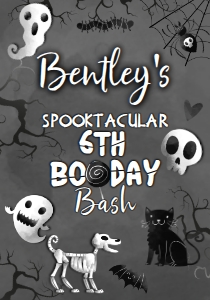 Black & White Halloween Drink Pouch Label (black, white) - www.printerfairy.com design preview
