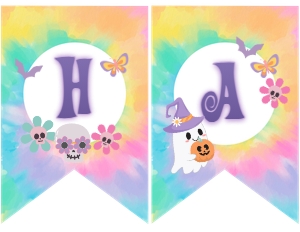 Groovy Happy Birthday Banner - www.printerfairy.com design preview