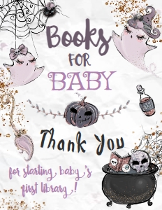 Baby Boo Baby Shower Books for Baby (purple, gray) - www.printerfairy.com design preview