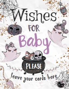 Baby Boo Baby Shower Wishes for Baby (purple, gray) - www.printerfairy.com design preview