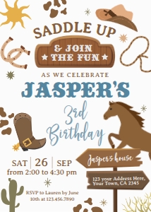 Rodeo Birthday Invitation - www.printerfairy.com design preview