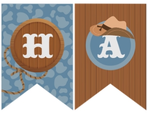 Rodeo Happy Birthday Banner - www.printerfairy.com design preview