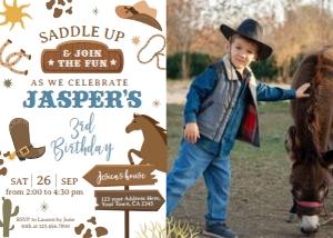 Rodeo Birthday Invitation with Photo - www.printerfairy.com design preview