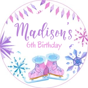 Ice Skating Topper (pink, purple) - www.printerfairy.com design preview
