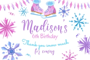 Ice Skating Gable Box (pink, purple) - www.printerfairy.com design preview